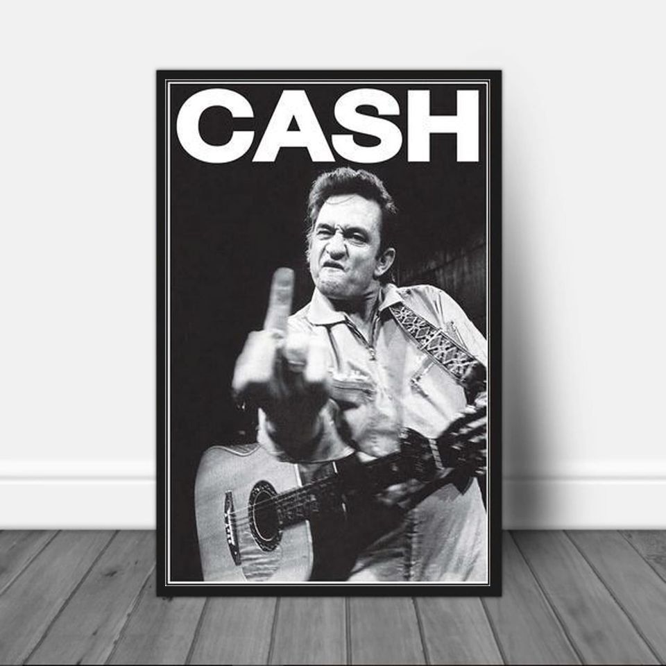 Johnny Cash Middle Finger Poster