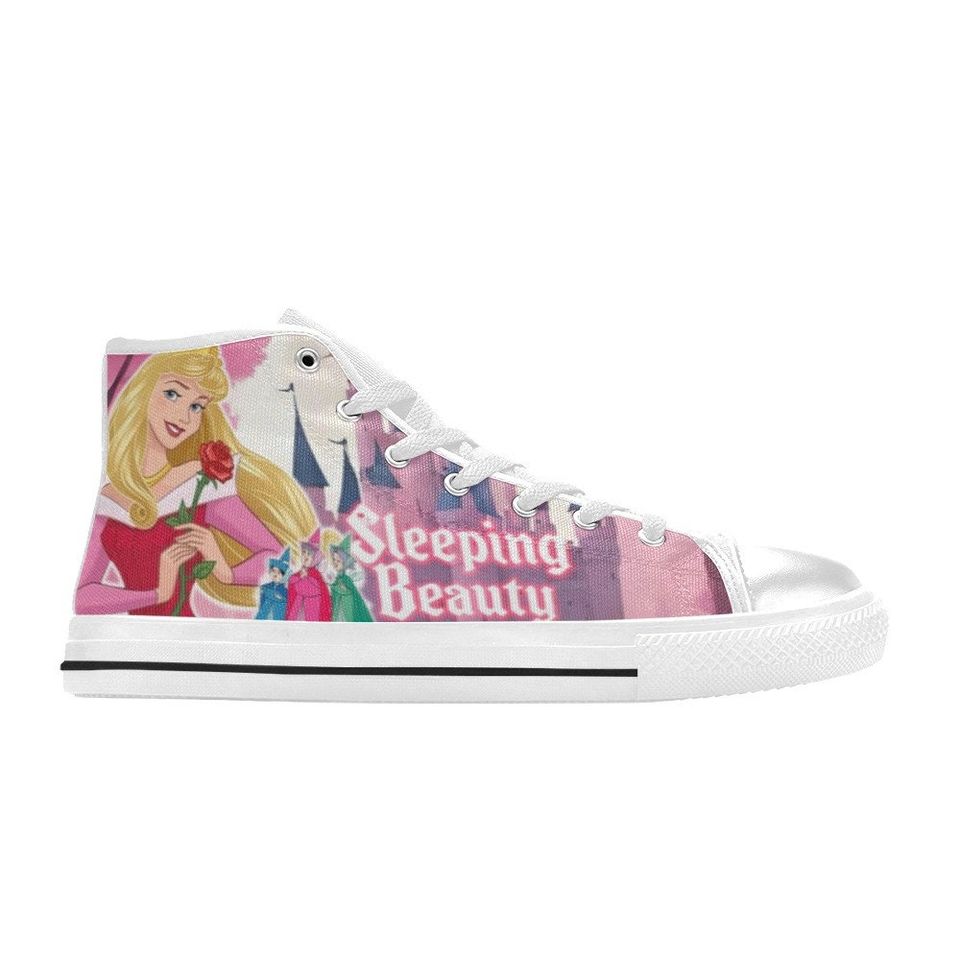 Sleeping Beauty High Top Canvas Shoes, Sleeping Beauty Sneakers