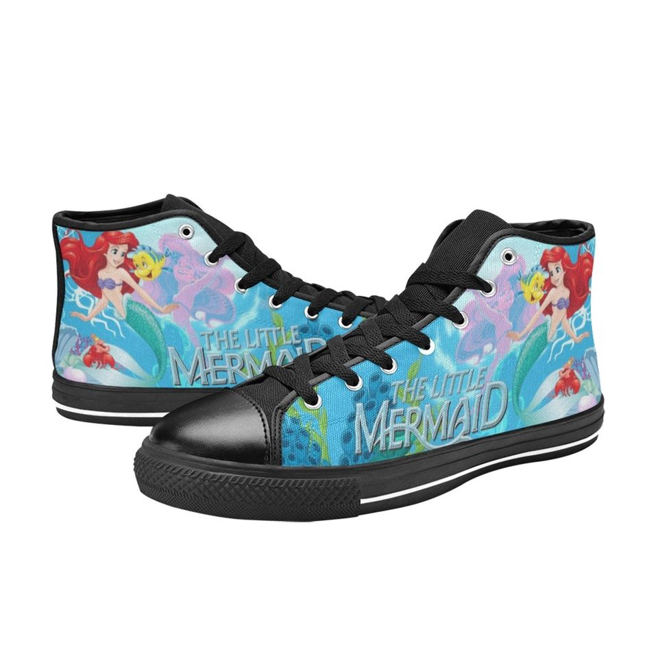 The Little Mermaid High Top Canvas Shoes, Little Mermaid Sneakers