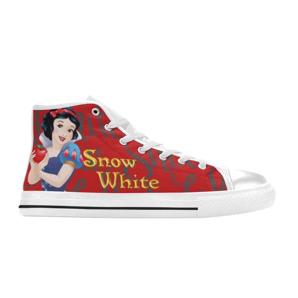 Snow White High Top Canvas Shoes, Snow White Princess Sneakers