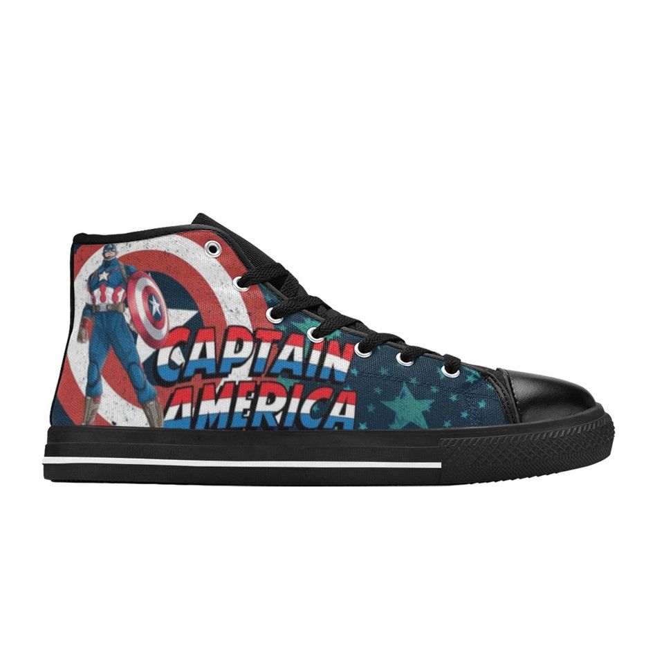 Captain America High Top Canvas Shoes, Unisex High Top Sneakers