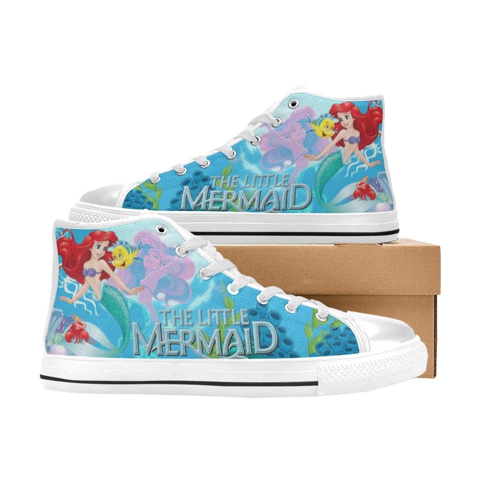 The Little Mermaid High Top Canvas Shoes, Little Mermaid Sneakers