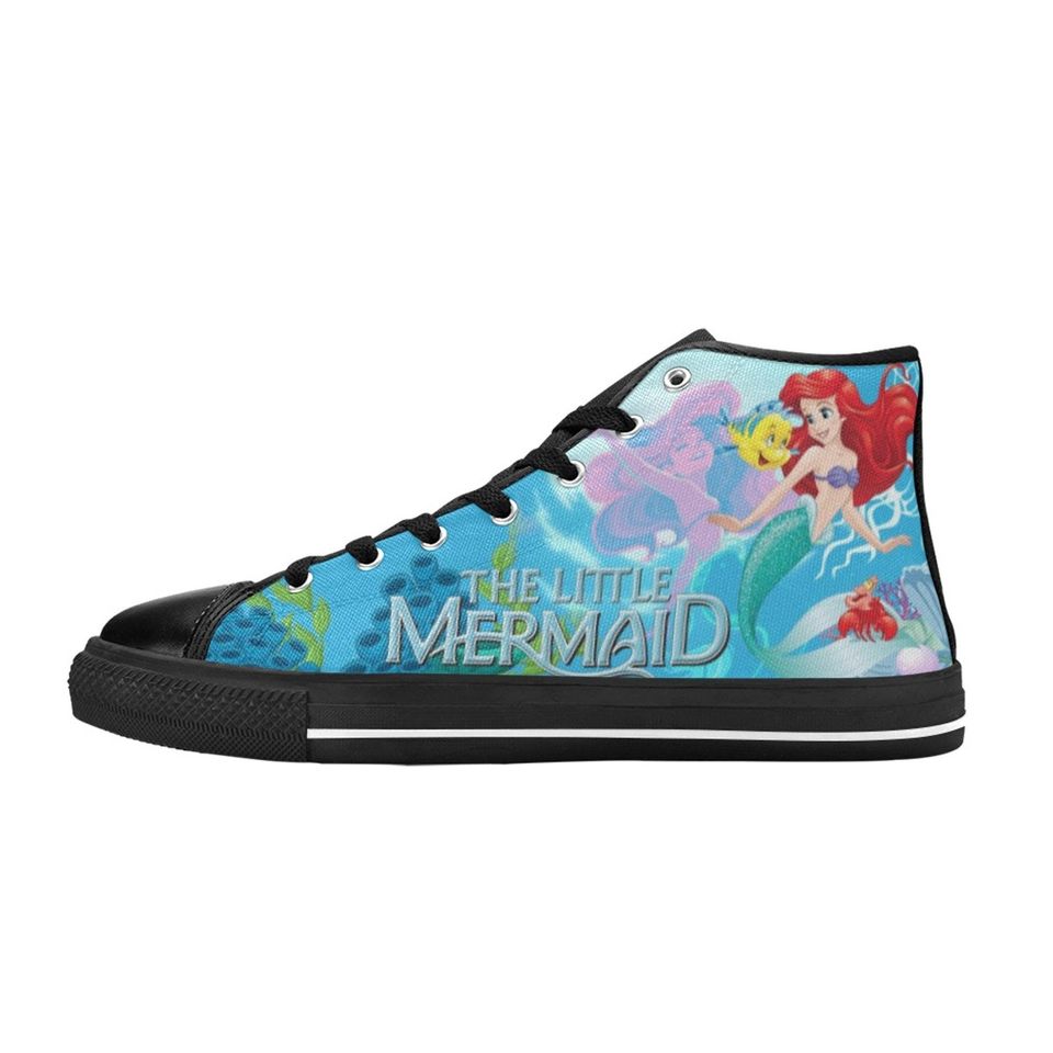 The Little Mermaid High Top Canvas Shoes, Little Mermaid Sneakers
