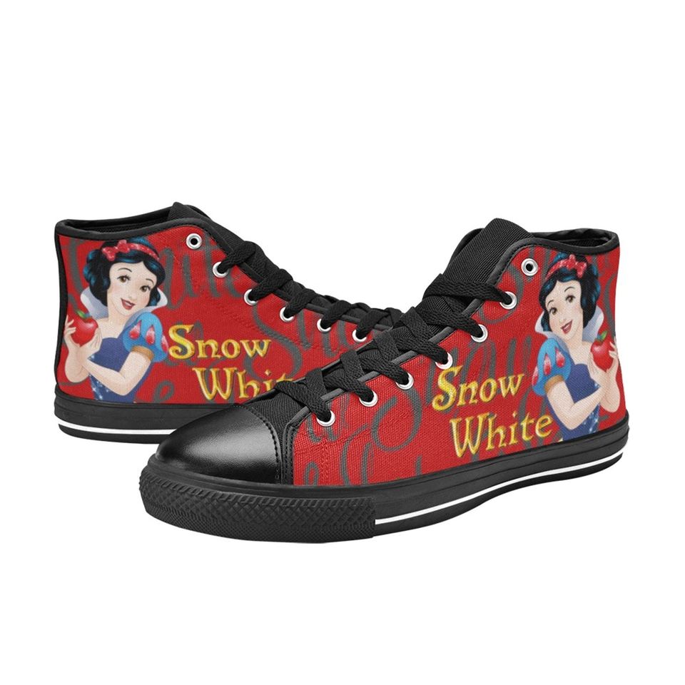 Snow White High Top Canvas Shoes, Snow White Princess Sneakers