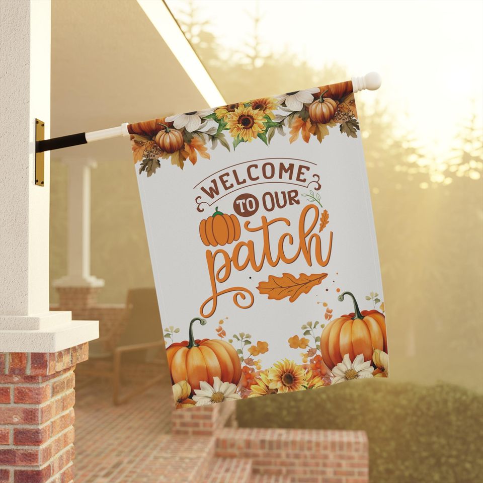 Pumpkin Patch Fall Garden Flag | Autumn Garden Decor | Pumpkin, Halloween