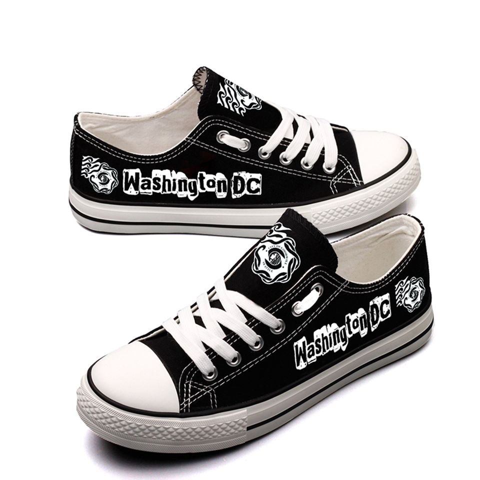 Washington D.C. Canvas Sneakers: Patriotic Low Top Tennis Shoes