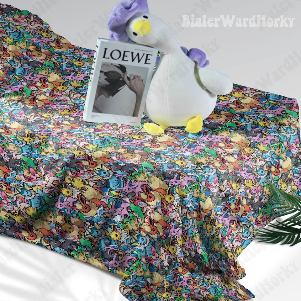 Eevee Evolution Stack Fleece Blanket, Evolution Blanket, Fleece Blanket, Anime Blanket Evolution, Gifts