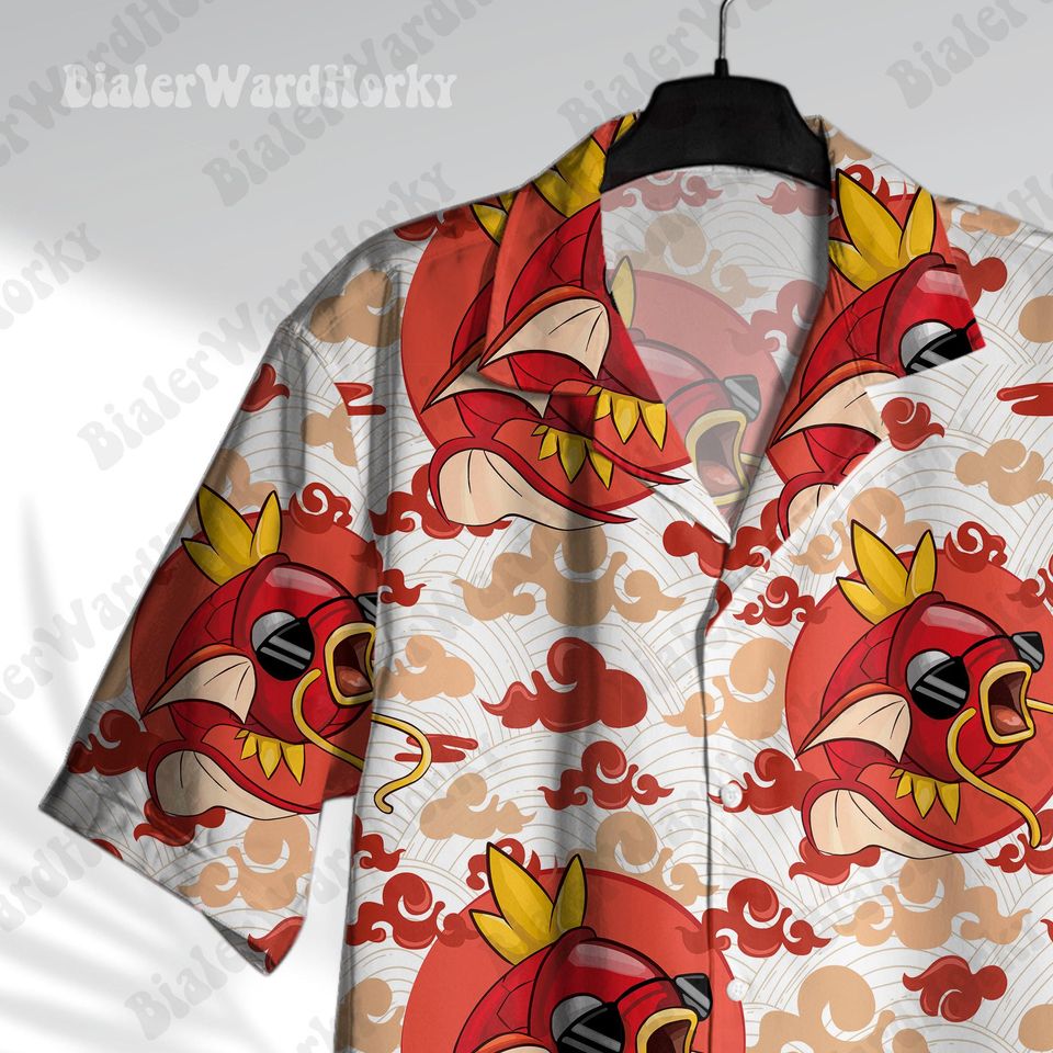 Koi Fish Hawaiian Shirt Water Theme Anime Style Men's Casual Shirt