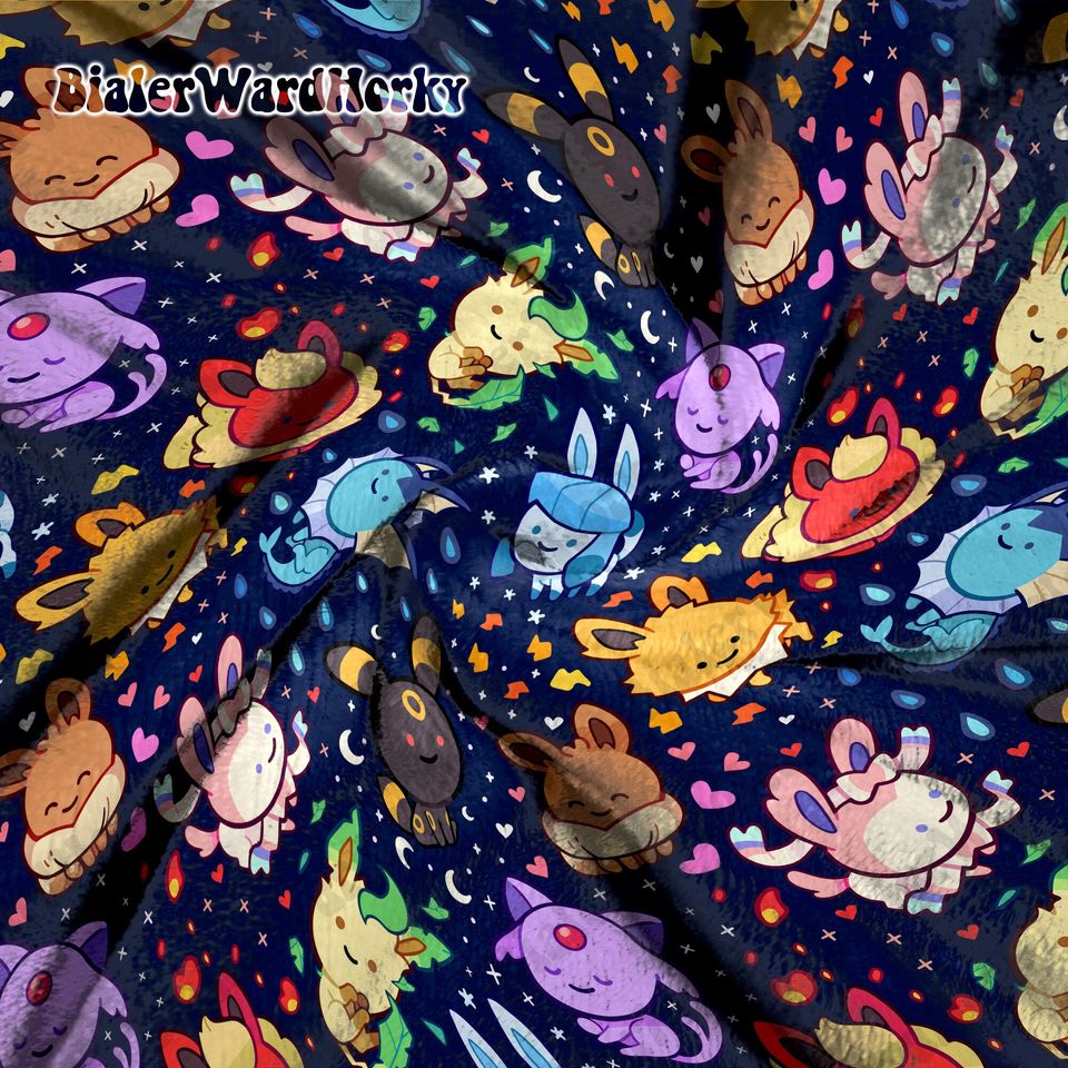 Eevee Evolution Galaxy Fleece Blanket, Evolution Blanket, Cute Fleece Blanket, Anime Blanket Galaxy, Gifts
