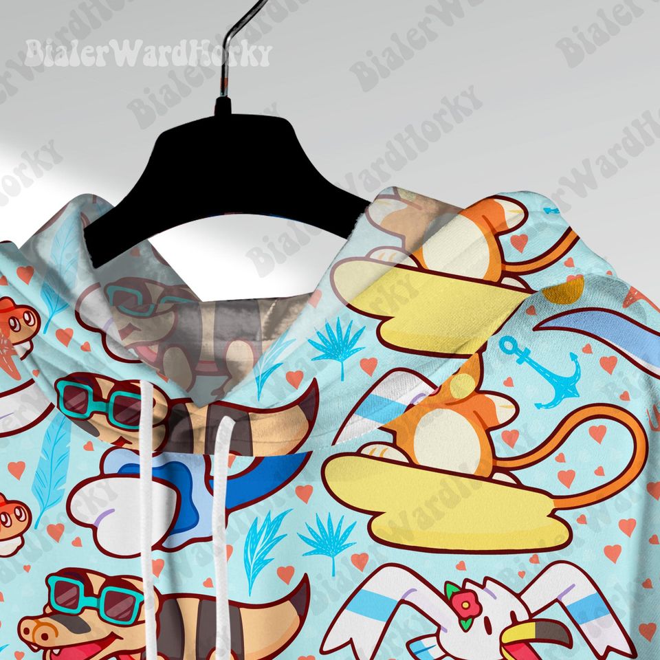 Tropical Summer Hoodie: Anime Paradise Sweatshirt
