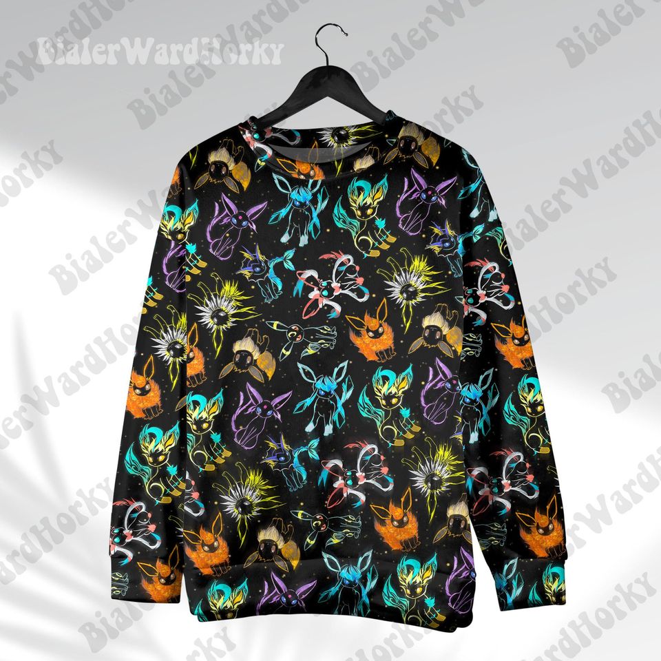 Evolution Manga Neon Hoodie Sweatshirt Cute Evolution Shirt Anime Hoodie Gifts