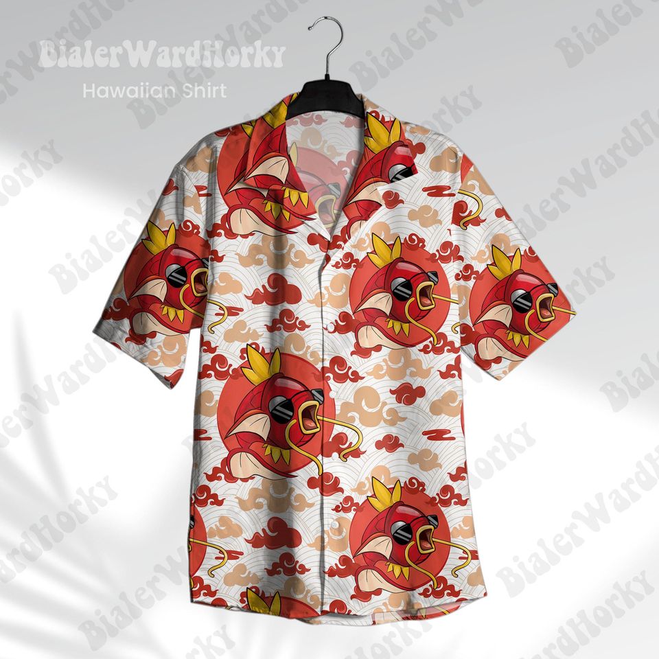 Koi Fish Hawaiian Shirt Water Theme Anime Style Men's Casual Shirt