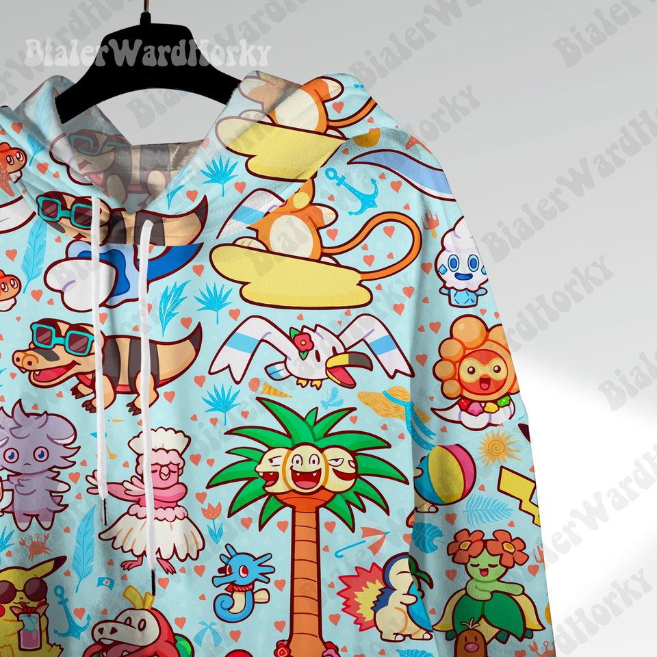 Tropical Summer Hoodie: Anime Paradise Sweatshirt