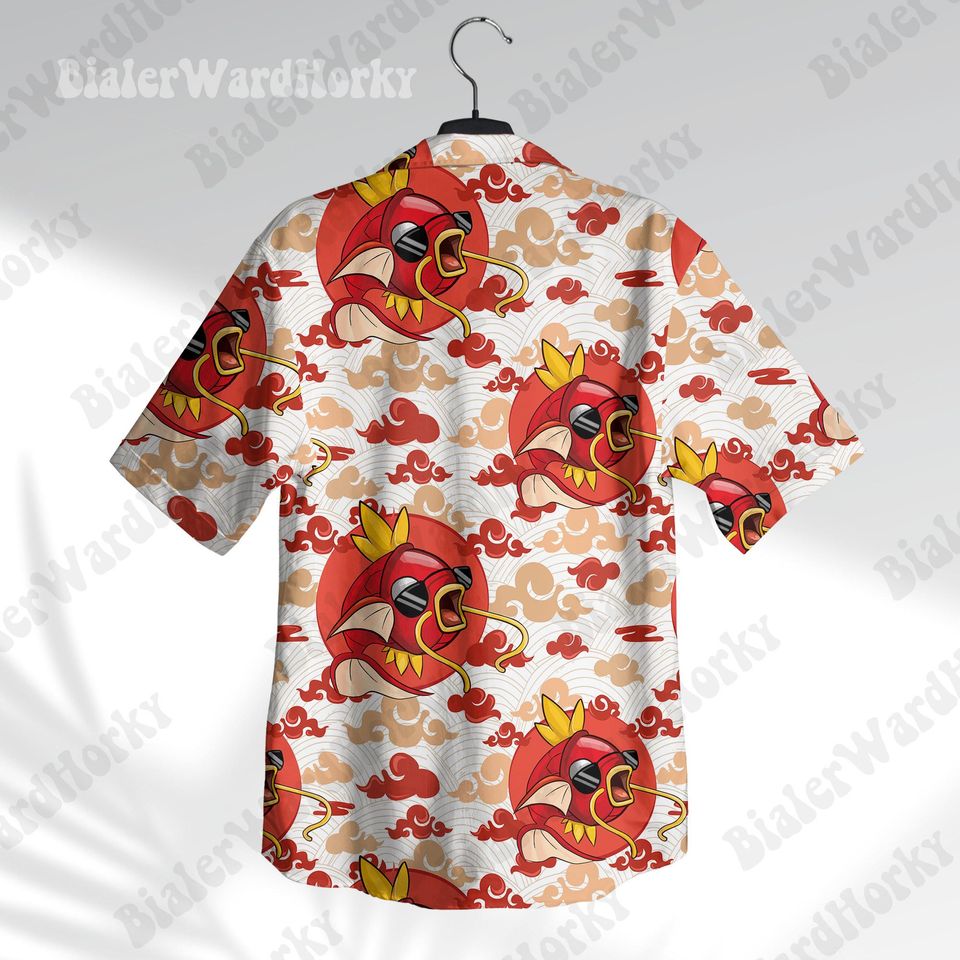 Koi Fish Hawaiian Shirt Water Theme Anime Style Men's Casual Shirt