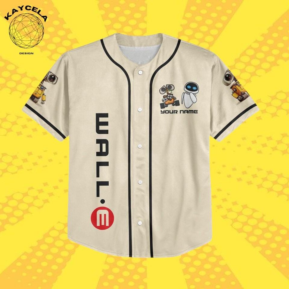 Personalized Disney WALL-E and EVE Baseball Jersey, Custom Name Number Couple Jersey