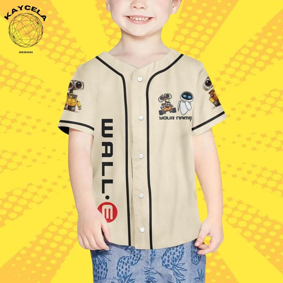 Personalized Disney WALL-E and EVE Baseball Jersey, Custom Name Number Couple Jersey