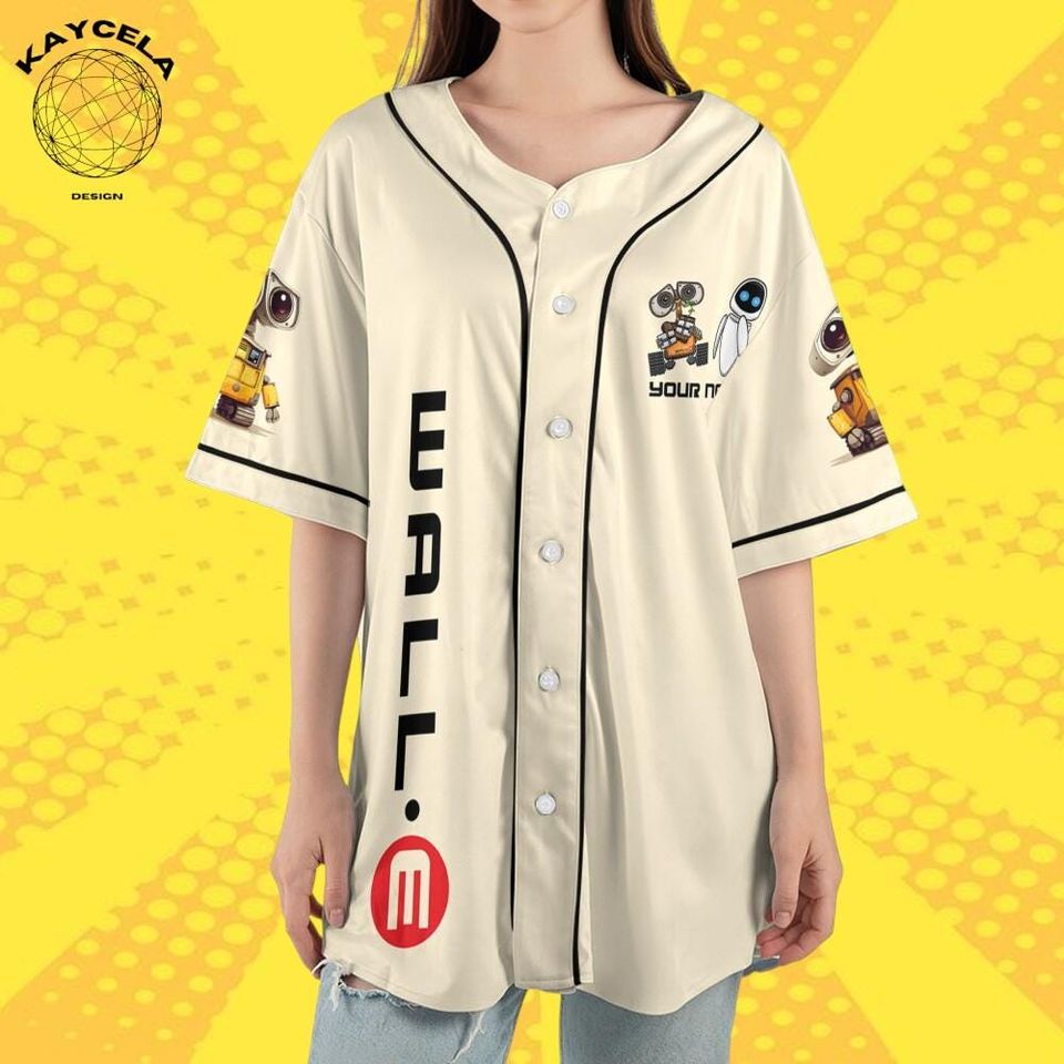 Personalized Disney WALL-E and EVE Baseball Jersey, Custom Name Number Couple Jersey
