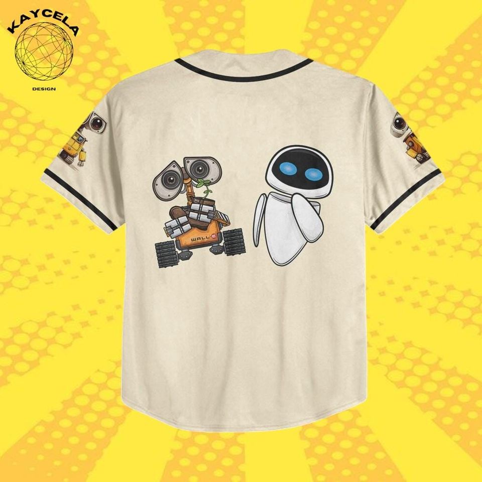 Personalized Disney WALL-E and EVE Baseball Jersey, Custom Name Number Couple Jersey