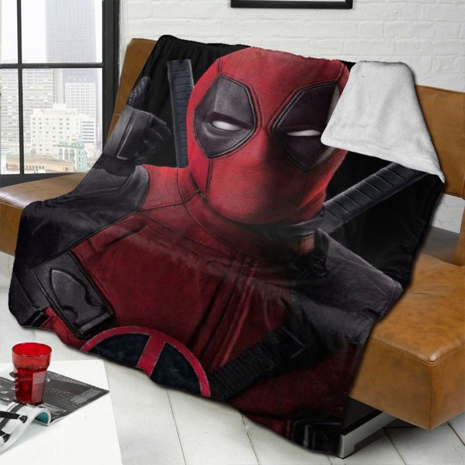 Custom Name Blanket Marvel Movie Deadpool Tapestry Personalized Blankets Birthday Gift Customized