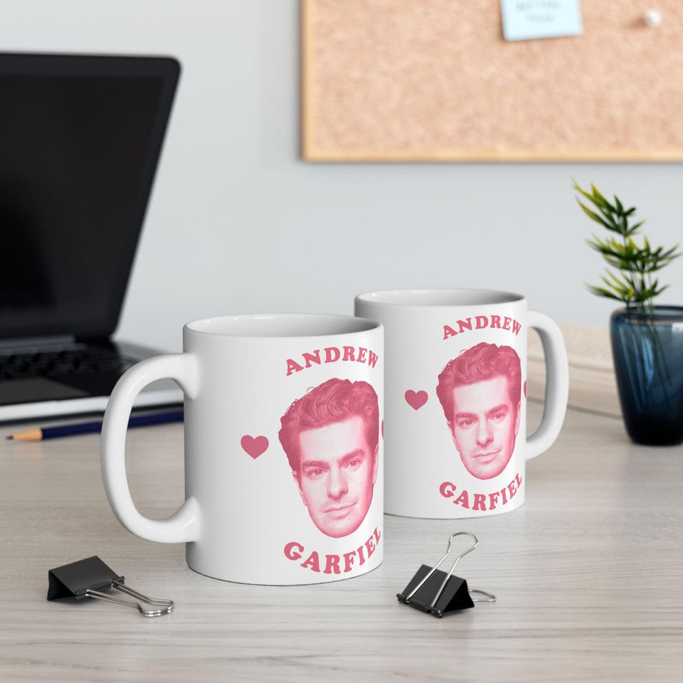 Andrew Garfield pink heart mug, Andrew Garfield mug