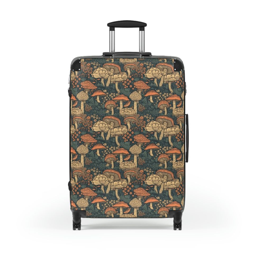 Mushroom Pattern - Travel Suitcases