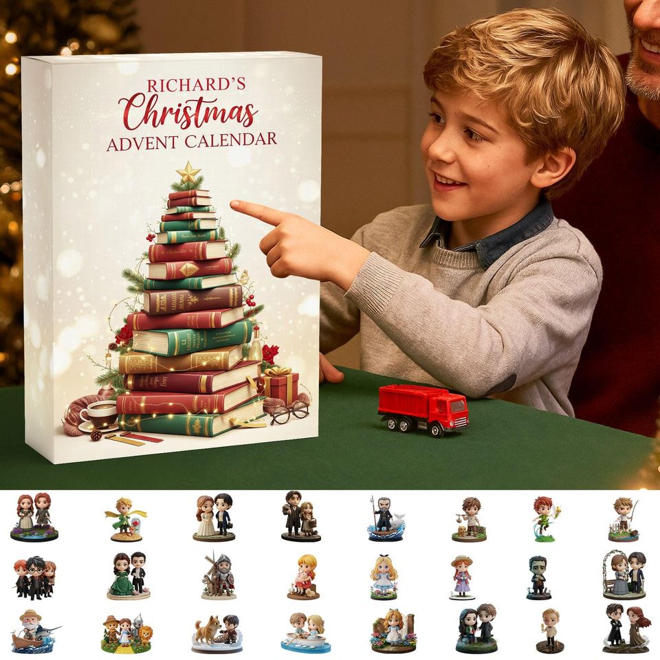 Acrylic Advent Calendar Blind Box, Fairytale Couples Storybook, Holiday Countdown Box, Mini Figure Collectibles for Readers & Fans