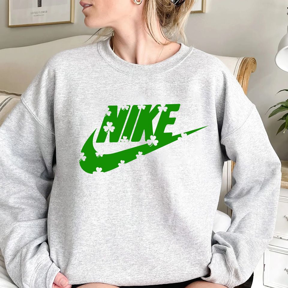 St Patricks Swoosh Sweatshirt, Shamrock St Patricks Day Sweatshirt