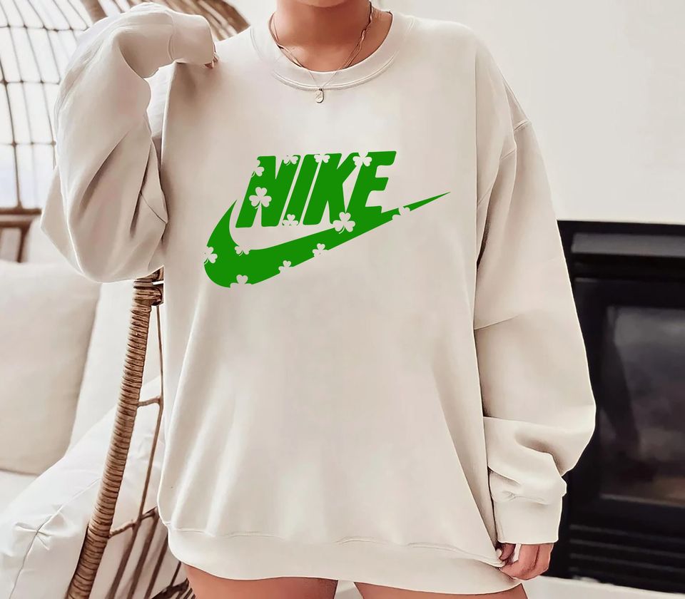 St Patricks Swoosh Sweatshirt, Shamrock St Patricks Day Sweatshirt