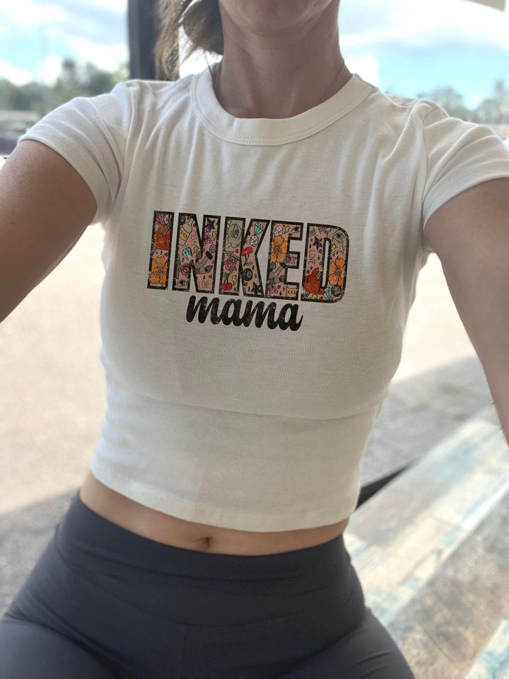 Ink Tattoo Crop Tank, Ink Life tattoo collector, Yes Tattoos baby tee, Pretty Ink Black Crop