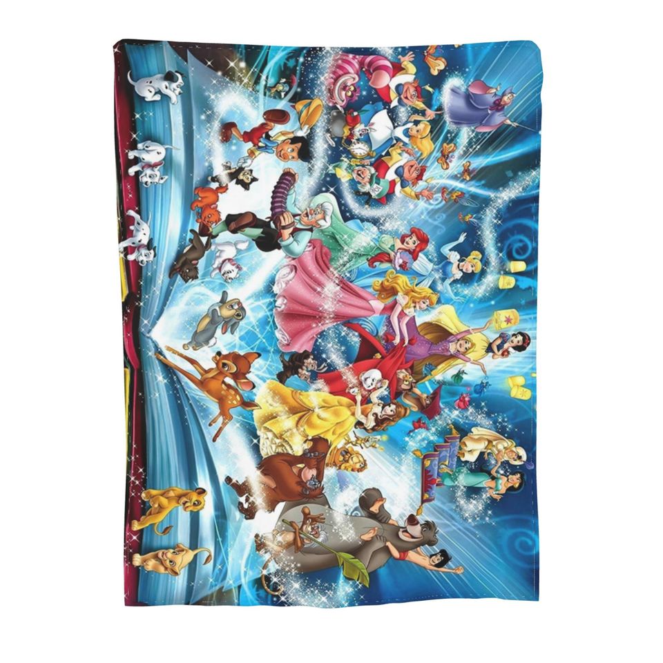 Two Layers Blanket Disney Princess Custom Name Printed Bedspread Sofa Covers Travel Camping Blanket