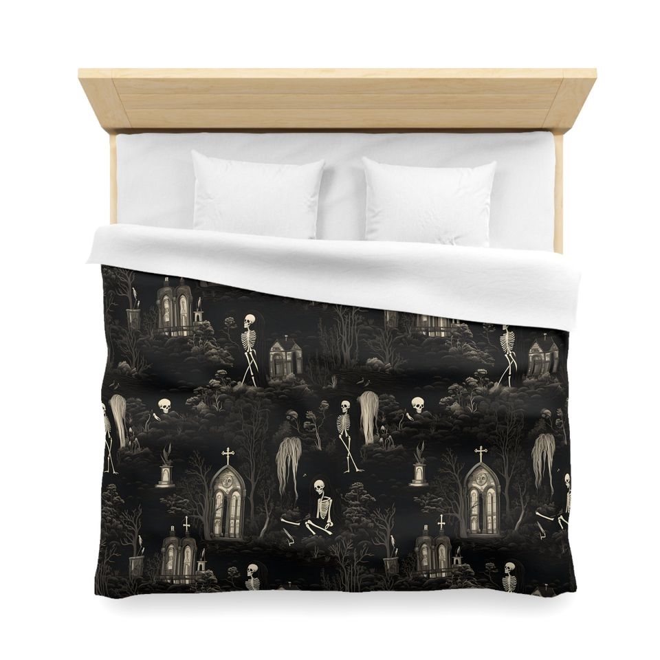Walking Graveyard Halloween Bedding set, Vintage Halloween Decoration