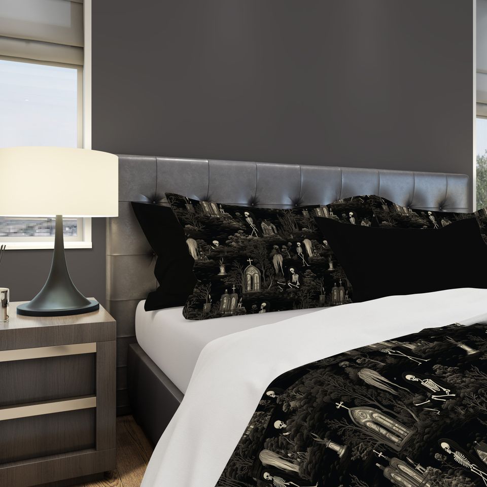 Walking Graveyard Halloween Bedding set, Vintage Halloween Decoration