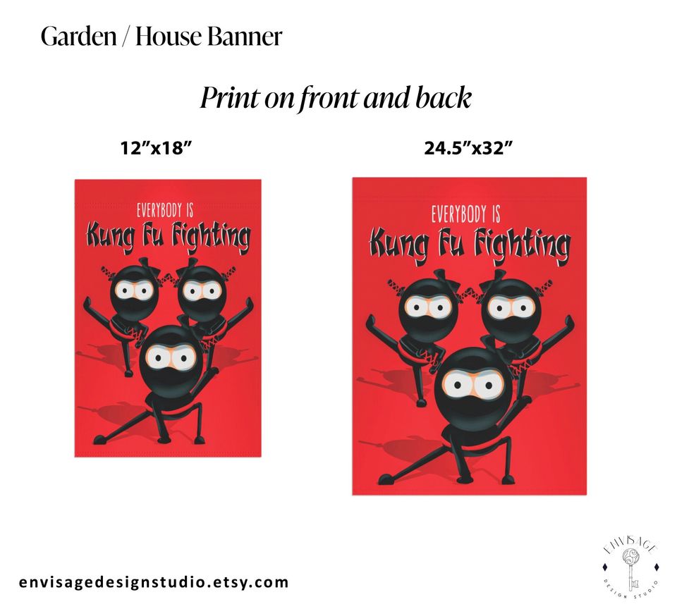 Kung Fu Funny House Flag - Outdoor Halloween Decor