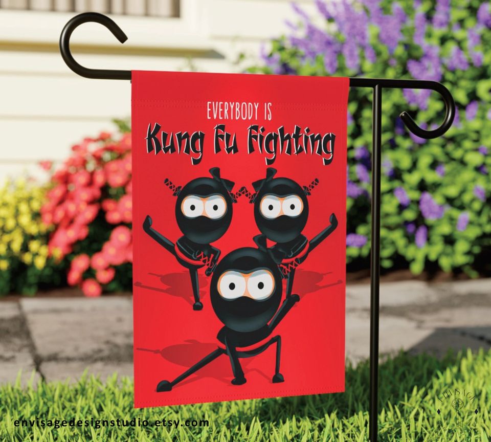 Kung Fu Funny House Flag - Outdoor Halloween Decor