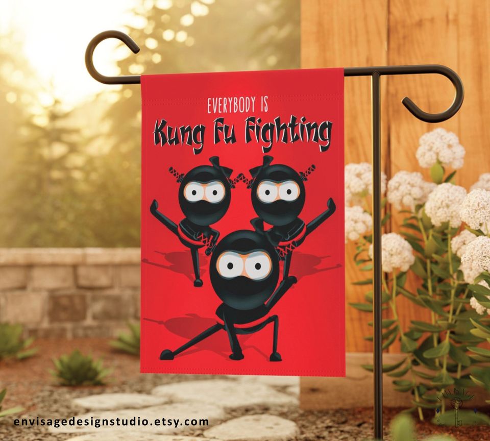 Kung Fu Funny House Flag - Outdoor Halloween Decor