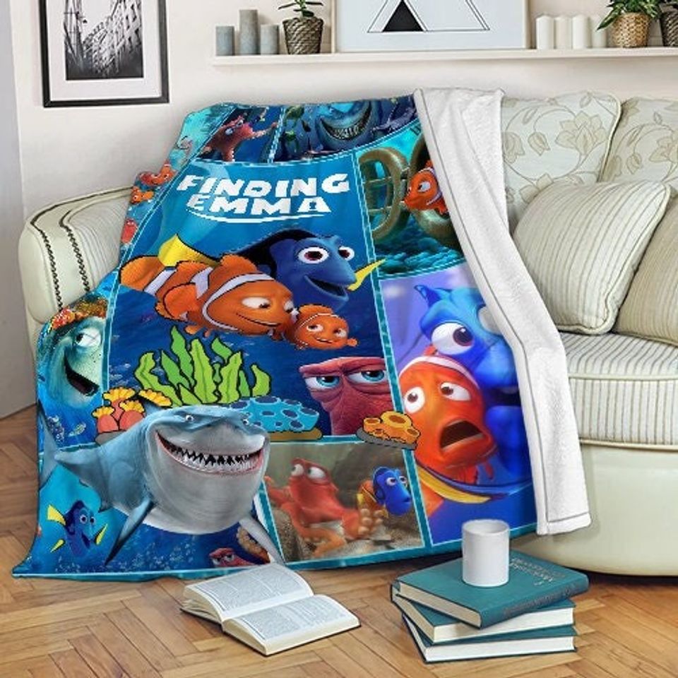 Personalized Disney Finding Nemo Blanket, Custom Name Finding Dory Baby Blanket