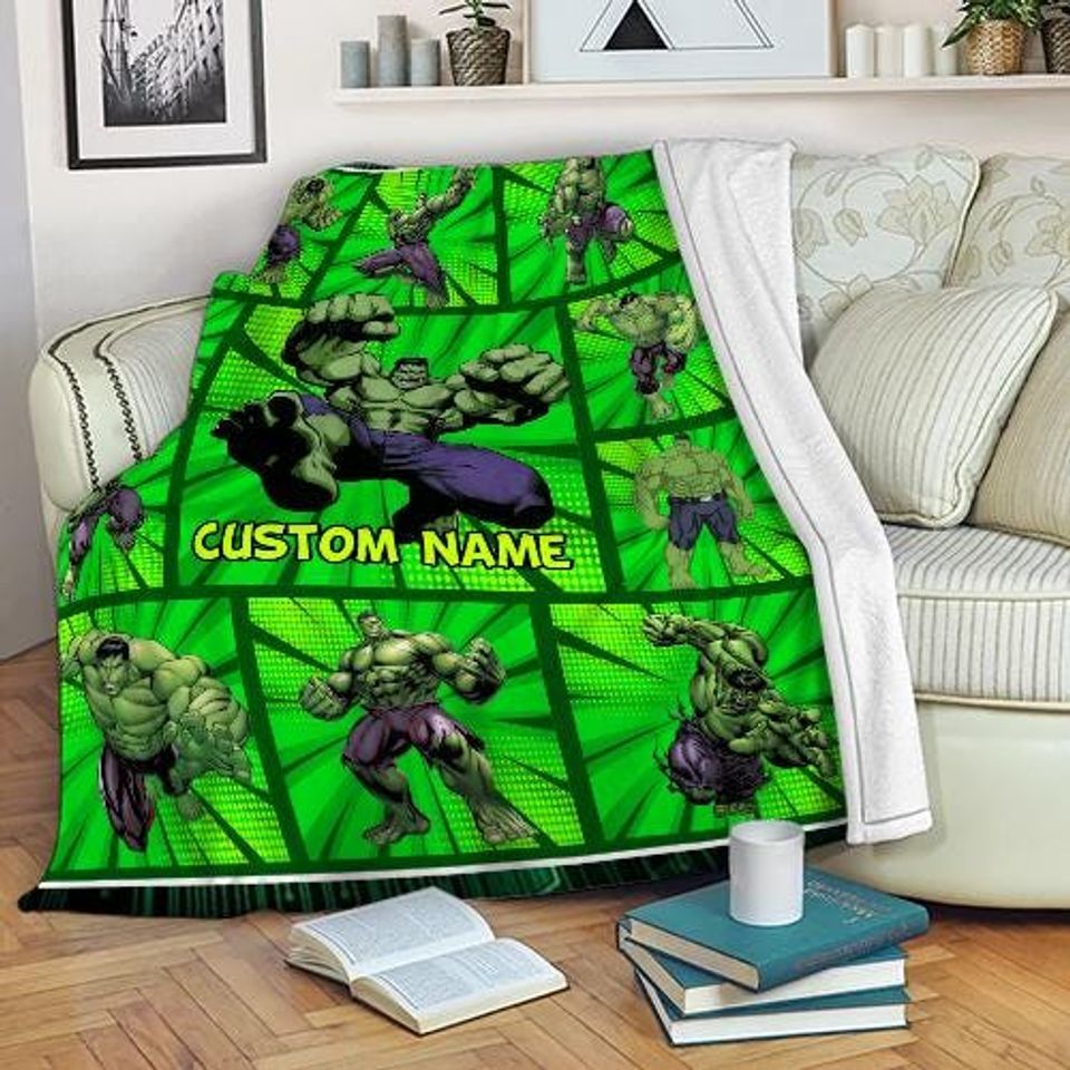 The Incredible Hulk Blanket, Custom Kids Blanket, Hulk Blanket, Marvel Incredible Hulk Blanket, Gift For Him