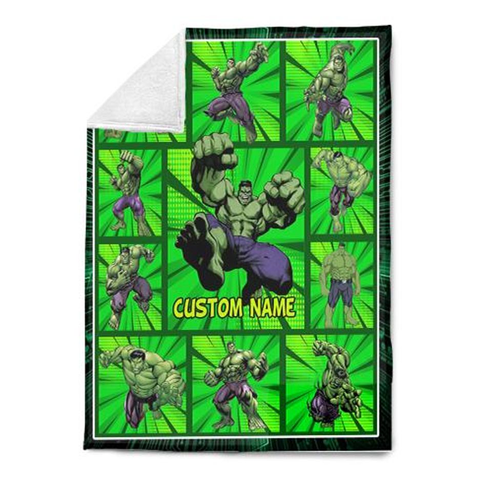 The Incredible Hulk Blanket, Custom Kids Blanket, Hulk Blanket, Marvel Incredible Hulk Blanket, Gift For Him