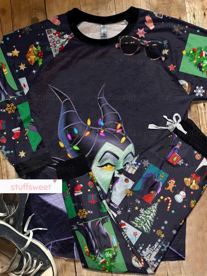 Christmas Maleficent Pajamas Set, Disney Maleficent Pajamas