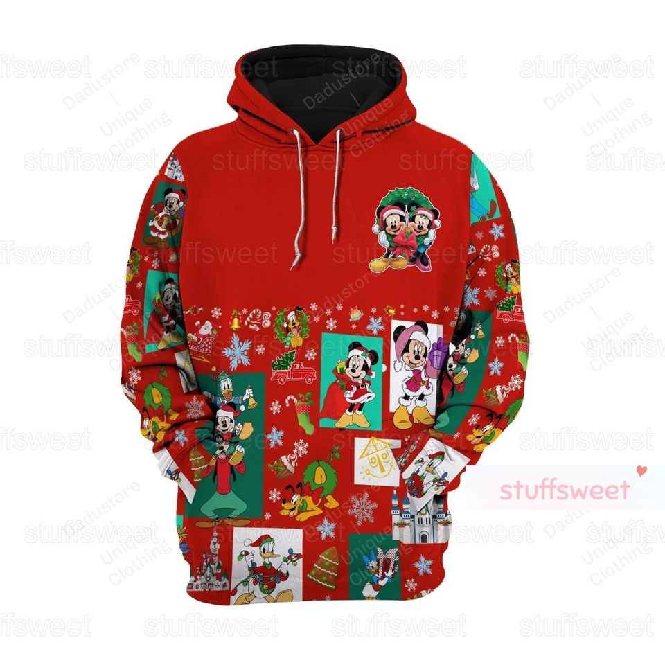 Christmas Disney Mickey Mouse 3D Zip Hoodie
