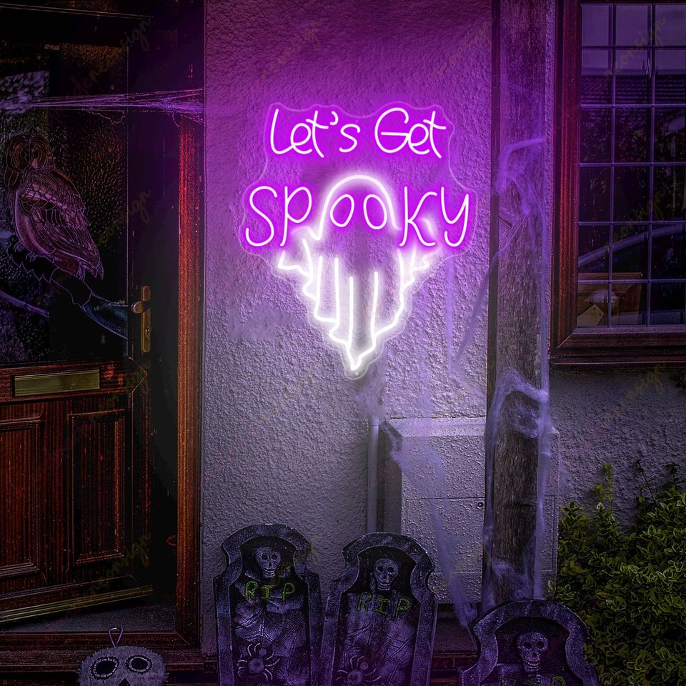Custom 'Let's Get Spooky' Neon Sign - Halloween Decor