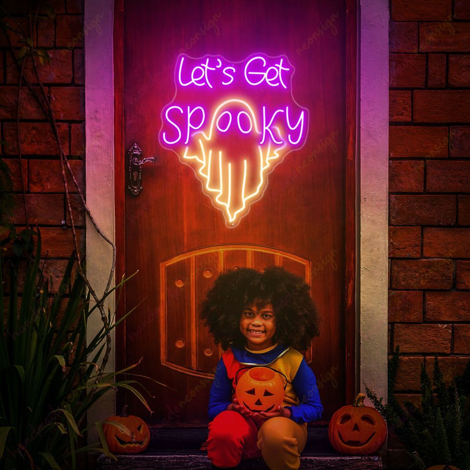 Custom 'Let's Get Spooky' Neon Sign - Halloween Decor