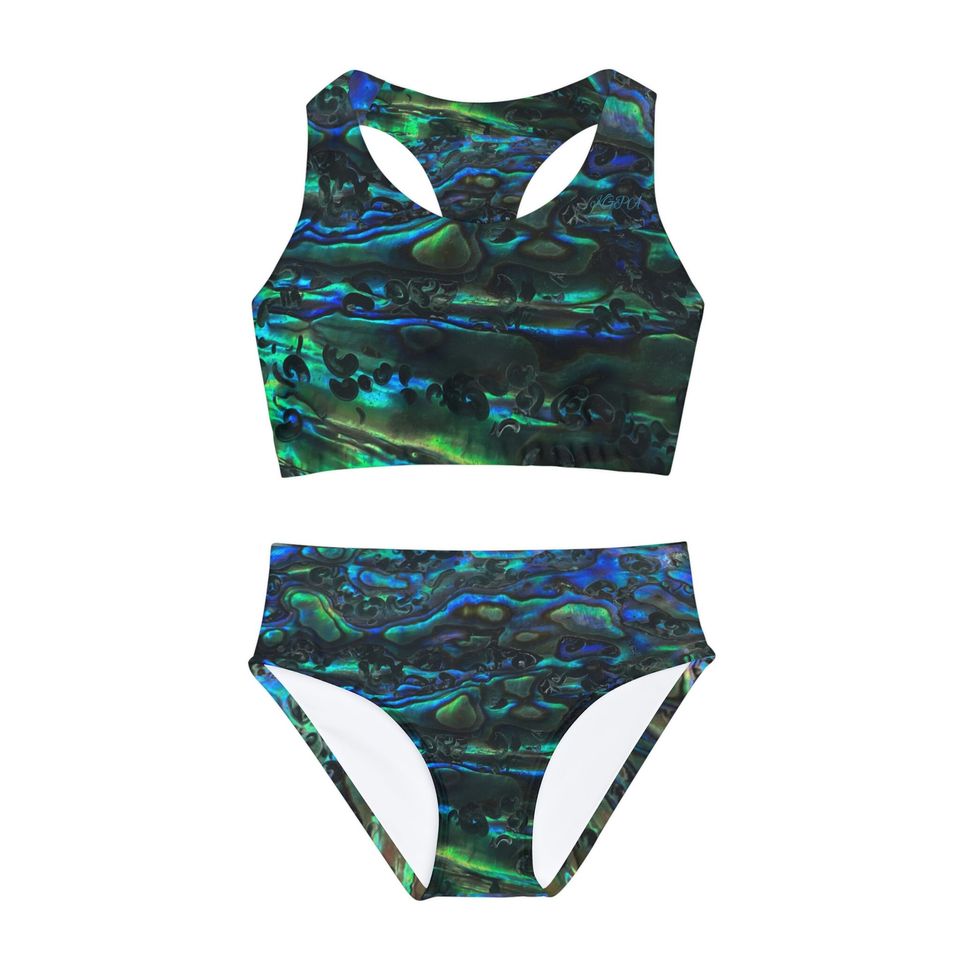 Girls Two Piece Swimsuit, Abalone Shell Design