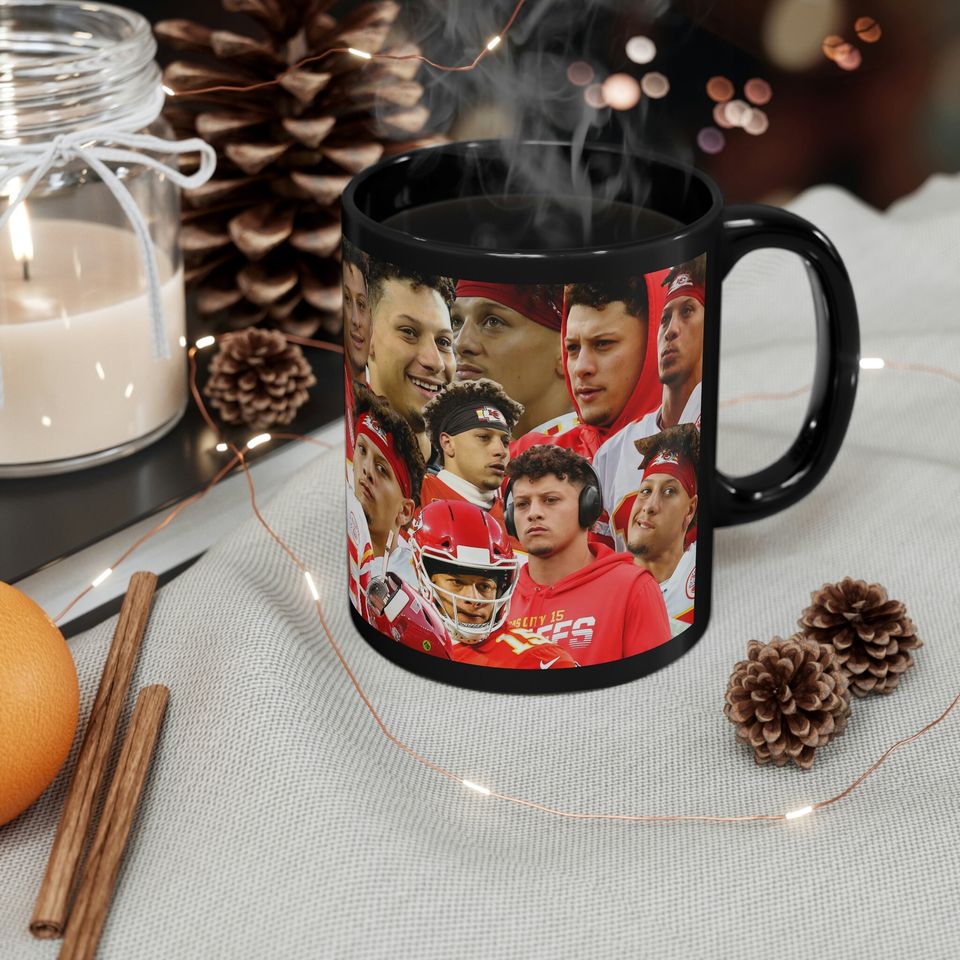 PATRICK MAHOMES multiple faces Black Mug