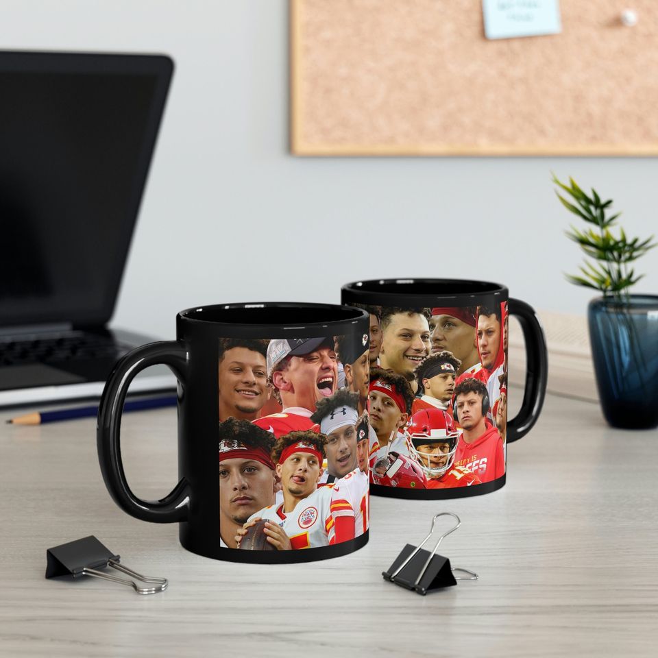 PATRICK MAHOMES multiple faces Black Mug