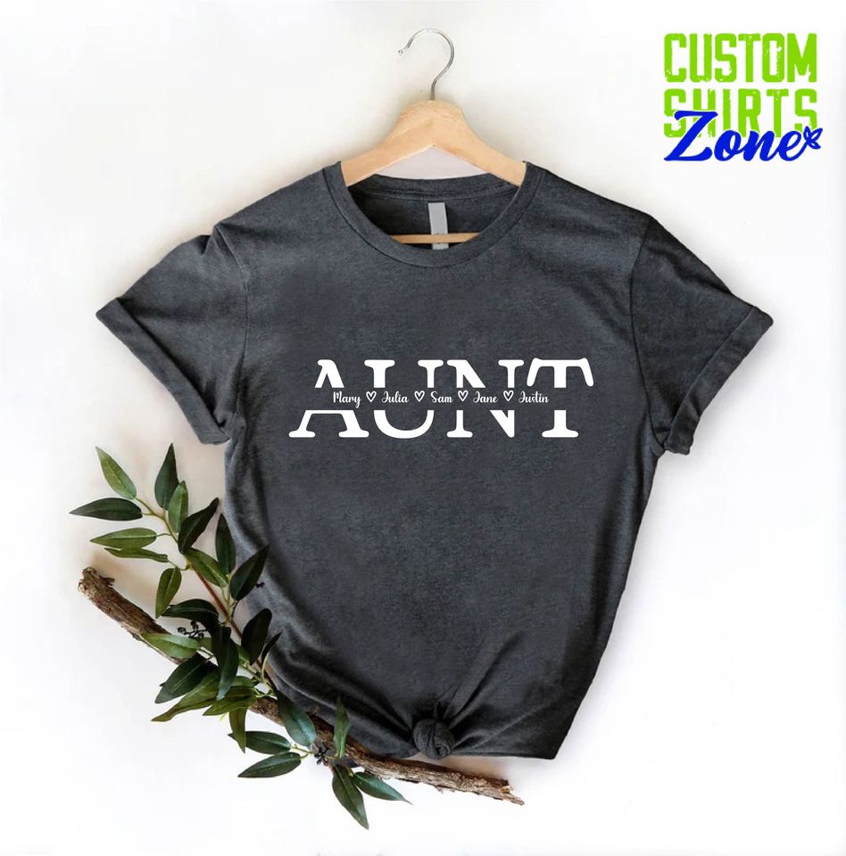 Personalized Aunt T-Shirt, Blessed Auntie Tee, Auntie Birthday Shirt, Custom Name Aunt Tee, New Aunt Gift