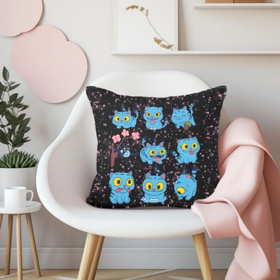 Kpop Demon Hunters Derpy Tiger Pillow Double-Sided Throw Pillow Cute Kpop Anime Fan Decor