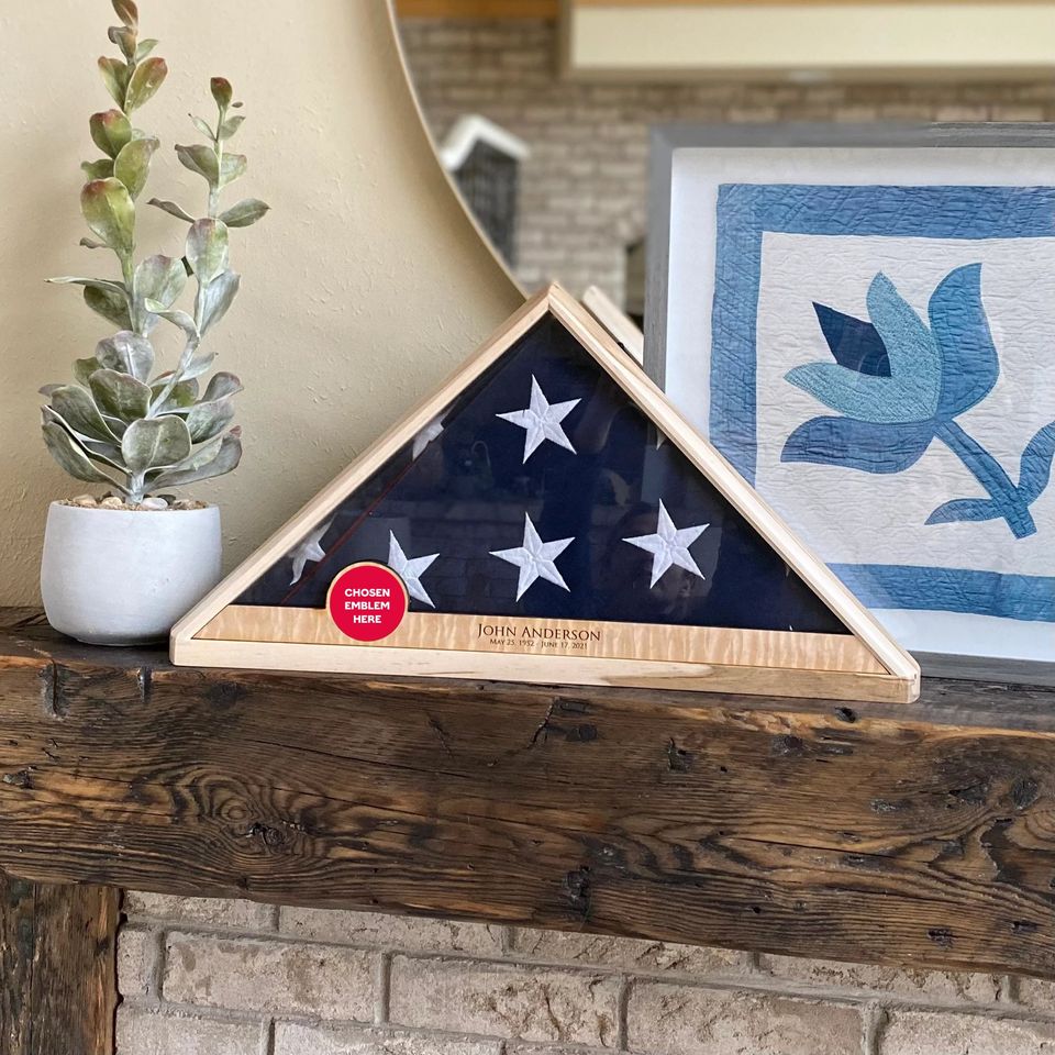 US Law Enforcement Emblem Seal Flag Display Case