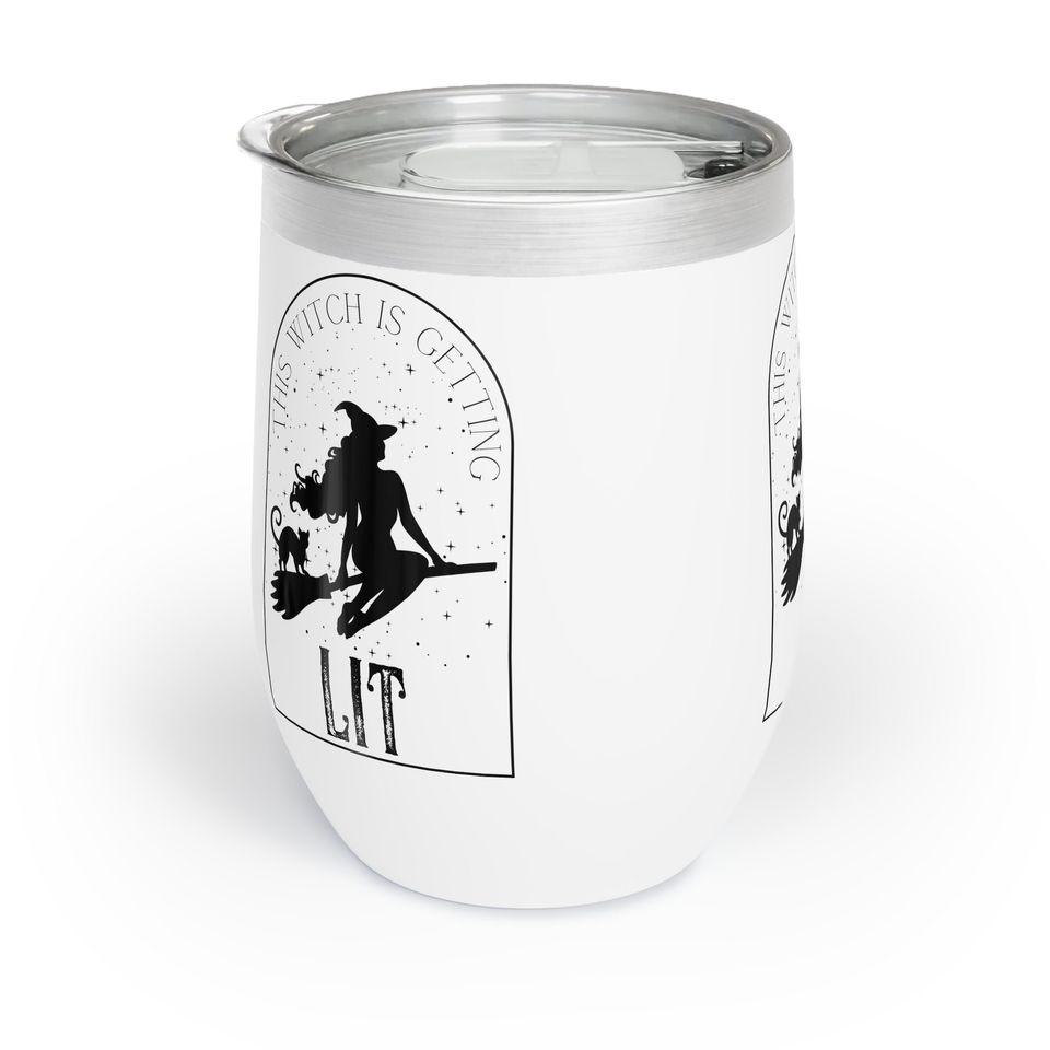This Witch Is Getting Lit Halloween Wine Tumbler, Bachelorette Party Gift, Gothic Bride