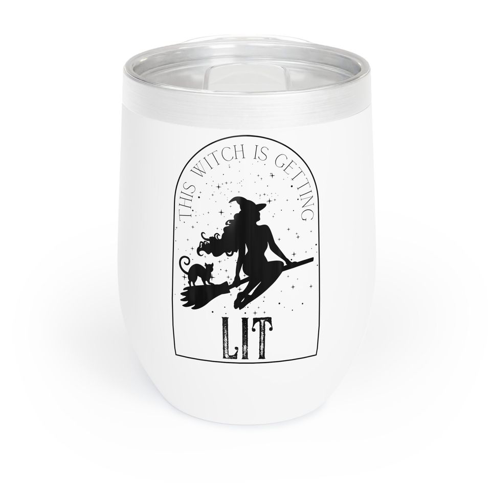 This Witch Is Getting Lit Halloween Wine Tumbler, Bachelorette Party Gift, Gothic Bride